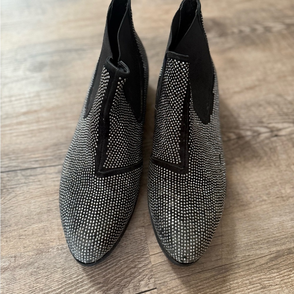 Handmade from Italy - Black&Silver Ankle Boots Size 10